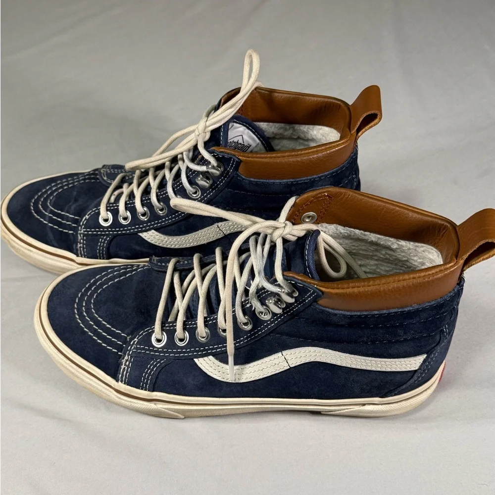 Vans Sk8-Hi MTE Men’s 9 Navy Suede Fleece Lined Boots Y2K Skater Wear‎